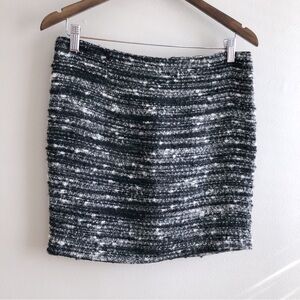 Zara Wool Knitted Knit Lined Formal Fitted Short Mini Skirt Black Grey